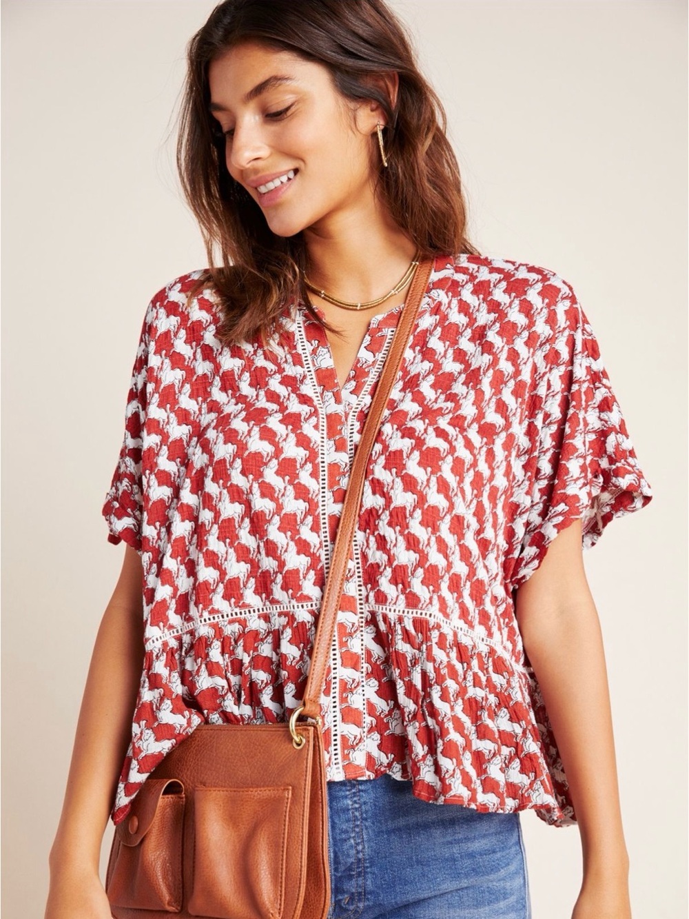 Josie Dolman-Sleeved Top in Terracotta